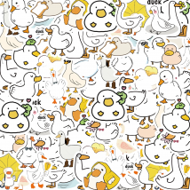 50 stücke Nette Entlein Cartoon Graffiti Aufkleber Verziert Notebook Wasser Tasse Tagebuch Koffer Gitarre Klassisches Spielzeug Sammelalbum DIY Aufkleber