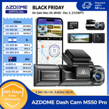 Aggiornamento AZDOME M550 Pro Dash Cam 4K Frontale Dashcam Auto 5.8Ghz Wi-Fi GPS G-sensor Car DVR 6 IR Visione Notturna Monitor di Parcheggio