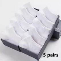 5 Paar klassische Herren-Socken für Frühling und Sommer, einfarbig, unsichtbar, Sport-Bootssocken, atmungsaktiv, geruchsdicht, bequem, kurze Socken