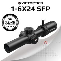 VictOptics S6 1-6x24 SFP Luneta z czerwonym i zielonym oświetleniem System blokady wieżyczki Szerokie pole widzenia dla AR 15.223 5.56