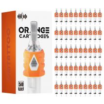 DM 50PCS Mixed Einweg Orange Patrone Tattoo Nadeln Professionelle Sterilisierte Sicherheit Patrone Nadel Mit Membran System