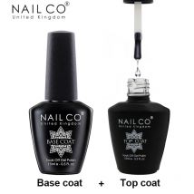 NAILCO 15ml Top Coat i Base Coat Bez HEMA i TPO, Żelowy Lakier do Paznokci do Projektowania, Top i Base Coat, Żelowy Lakier UV LED Soak Off