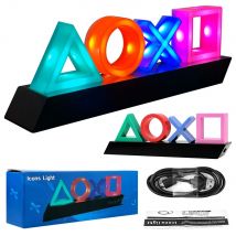 Ikona gry światło dla PS4 PS5 oświetlenie muzyczne sterowanie głosem lampa neonowa LED dekoracja atmosferyczna do baru zasilanie USB/zasilanie bateryjne
