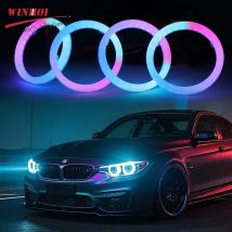 4/2/1PCS Auto RGB Angel Eyes Dynamische mit Blinker 60mm 70mm 80mm 90mm Halo Ringe DRL Led Scheinwerfer Projektor APP Steuerung
