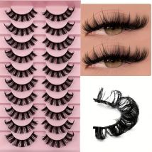 10 Paar super lockige und flauschige russische falsche Wimpern, geeignet für die tägliche Wimpernverlängerung, um Ihr Aussehen zu verbessern