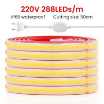 COB LED Streifen Licht Dimmer Schalter EU UK Power Kit 220V 230V 3000K 4000K 6000K 288LED Helle Flex Band Wasserdichte Lineare Beleuchtung