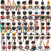 Napoleonic Wars Soldier Figure accessories Infantry Cavalry Artillery Moc Bayonet Flag Military Army Blocks Toys N001-048