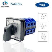 LW26-25A Changeover Rotary Cam Switch Three Postions 690V 3 Poles 12 Terminals Manual Selector Silver Contact YMW26-25/3