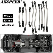 AXSPEED Collegamenti per telaio in acciaio inossidabile Collegamento di sospensione con estremità dell'asta Interasse 313/324 mm per parti 1/10 TRX4 Bronco Blazer