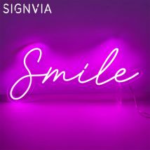 Smile Neon Sign Personalised Neon Light Gaming Room Bar Club Wall LED Light Birthday Party Wedding Decoration Bedroom Night Lamp
