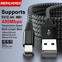 Cavo USB USB A a ricarica rapida certificato MFi Cavo dati per caricabatterie USB con filo intrecciato in nylon per iPhone 11 12 13 14 Pro XS