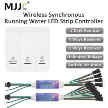 Controlador de tira LED de carreras de caballos DC 5-24V, Control de sincronización de Panel de 3 teclas WS2811 1903 IC SMD2835, luz de agua corriente COB de un solo Color