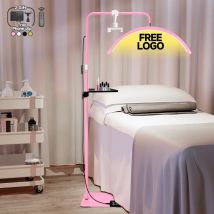 Kostenloses LOGO 45 W Schönheitssalon Wimpern Licht Halbmondförmige LED-Ringlicht Boden Wimpernverlängerung Licht für Make-up Augenbrauen Tattoo