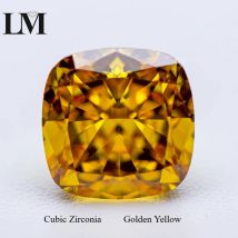 Zirkonia 5A Grade Goldgelbe Farbe Kissenform 4k Crushed Ice Cut Lab Synthetische Cz Edelsteine für Frauen Charms Schmuck
