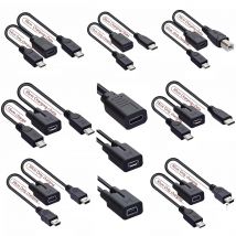 Typ-C Mini Micro USB 2.0 Splitter Y 1 Buchse auf 2 Stecker Datenladekabel Verlängerungskabel für Telefon Hochwertiges Sync-Datenkabel