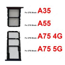 For ZTE Blade A35 A55 A75 4G 5G SIM Card Tray Card Socket Reader Holder Slot SIM Card Tray Slot Connector Spare Parts