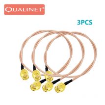 Qualinet 3pcs sma m bis sma m rg koaxialkabel sma stecker verlängerung kabel wifi antenne für f tv wifi stecker kit audio jack