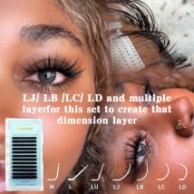 Abonnie l/lc/ld/lu/m Curl klassische Wimpern verlängerungen aller Größen Wimpern gemischtes Tablett Volumen Cillios flauschig