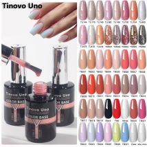 Tinovo Uno Neuer Gel-Nagellack mit Gummibasis, 12 ml, orange, nackte Farbe, semi-permanent, UV/LED, vollständige Abdeckung, Maniküre, Nägel, Kunst, Gellak