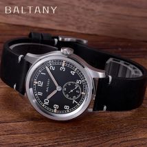 Baltany Retro Military S2081 Automatische Mechanische herren Uhr ST1731 Leder Edelstahl Wasserdicht Leucht reloj hombre