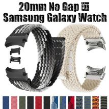 20 mm ohne Lücken für Samsung Galaxy Watch 4 6 Classic/5 Pro 47 mm 43 mm 44 mm Quick Fit VELCRO geflochtenes Armband für Samsung Galaxy Watch 6
