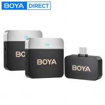 BOYA BY-M1V Micrófono de solapa inalámbrico Lavalier para iPhone iOS Android Cámaras DSLR Smartphone PC Computadora portátil Micrófono de condensador profesional para Youtube Grabación Transmisión en