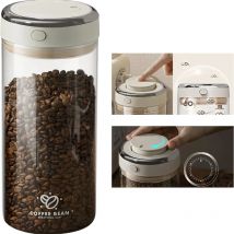 Coffee Canister Premium Glass - Airtight Coffee Container with One-Way CO2 Valve and Freshness Tracker for Coffee Bean Storage