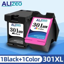 Cartucho de tinta remanufacturado Alizeo para HP 301 301XL, Compatible con HP301 Deskjet 2050 1000 1050 2510 3000 3054 Envy 4500 4502