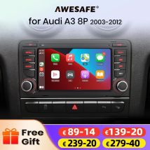 AWESAFE 7" Wireless CarPlay for Apple Android Auto Car Radio Stereo For Audi A3 8P 2003 2004 2005 2006-2012 Navi BT RDS DAB FM