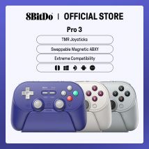 8BitDo Pro 3 Wireless Gaming Controller for Switch 1/2 Windows, Apple, with TMR Joysticks, Switchable Triggers, Swappable Button