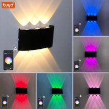 Tuya Smart Up Down Lampade da parete per esterni Zigbee o WIFI RGBCCT Lampada da parete a LED in alluminio per patio Funziona con Alexa e Google Home
