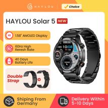 HAYLOU Solar 5 Chiamate vocali Smartwatch 1.58 ''Display AMOLED 60Hz Smart Watch 24 ore Monitoraggio della salute Sport Smartwatch per uomo