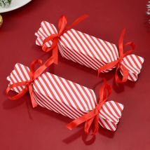 10 Stück Candy Box mit Bändern Cookie Snack Verpackung Box Kinder Geburtstag Hochzeit Geschenk boxen Weihnachts feier Dekorationen Neujahr