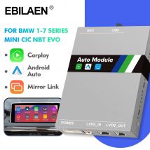 Carplay inalámbrico para BMW F30 F31 F20 F21 F10 F01 X5 E70 X3 F25 MINI NBT EVO CIC CCC sistema 6,5 8,8 10,25 pulgadas módulo de enlace de espejo