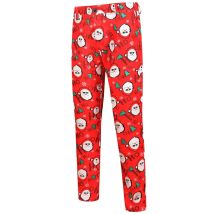 Hot Selling Christmas Printed Men Suit Pants Plus Size Straight-leg Santa Claus Red Xmas Trousers Stage Prom Pantalones Hombre