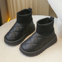 Kinderstiefel, Sockenstil, Schneestiefel, Mädchen, kurze Stiefel, Kinder, niedlich, Nähen, Herbst und Winter, neue warme Thermoschuhe für Jungen, Unisex