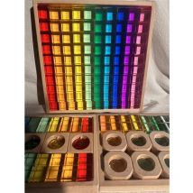 Holz-Montessori-Spielzeug, durchsichtige Blöcke, gemischte Acryl-Edelsteine für Kinder, zum Spielen im Freien