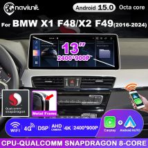 Radio de coche inalámbrica CarPlay Snapdragon de 8 núcleos Android 15 estéreo automático para BMW X1 F48 X2 F49 2016-2024 pantalla de reproductor Multimedia GPS
