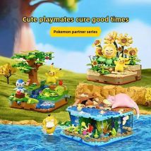 Pokémon Serie Bausteine Pikachu Psyduck Pogaman Cartoon Figur Modell Ziegel Desktop Ornamente Kinder Spielzeug Urlaub Geschenke