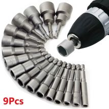 9 teile/satz 5mm-13mm Hex Buchsen Hülse Düsen Mutter Fahrer Set Schraubendreher-set Schroevendraaier Set Bits Sets werkzeuge Steckschlüssel