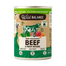 3X400g Wild Balance BARF Completo Al Vapor Ternera Con Verduras Frescas Perro Lata