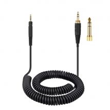Replacement Spring Coiled 6.35mm Aux Cable Extension Cord for KRK KNS 6400 6402 8400 8402 On-Ear Circumaural Headphones