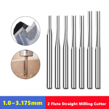10 sztuk frez z węglików spiekanych 3.175mm (1/8) Shank 2 rowki prosty frez szczelinowy MDF plastikowy frez do drewna maszyna CNC frez