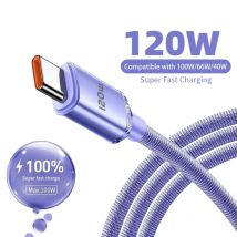 Kabel PD typu C o mocy 120 W. Bardzo szybka ładowarka. Kable USB typu C do szybkiego ładowania. Ładowarka do telefonu Samsung Xiaomi Huawei