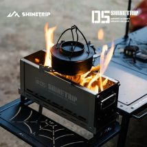 ShineTrip Newest Winter Stainless Steel Outdoor Camping IGT Semi-Unit Secondary Burning Burning Furnace Foldable Portable Cooker