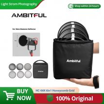 Ambitioso 10/20/30/40/50/60 gradi per diffusore riflettente con attacco Bowens standard da 7 pollici Speedlite 6in1 Griglia a nido d'ape e custodia