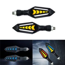 1Pair Motorcycle Led Turn Signal Light Double-Side Flowing Water Sequential Signal Blinker Indicators Motorcycle DRL Lamp