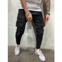 Herrenmode mehrere Taschen Cargo hose Herren dehnbare Röhrenjeans Mode Jogging hose Hip Hop Hose Jogger hose