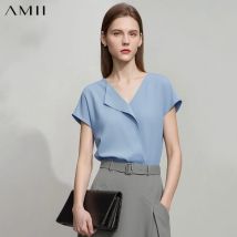 AMII Minimalismus Chiffon-Hemden und -Blusen Neue elegante Blusen für junge Frauen, lockere, modische, lässige, schicke Oberteile, Damenbekleidung 12612024