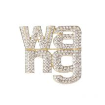 Fashion Rhinestone Irregular Letter Brooches For Women Clothing Coat Accessries Gifts
